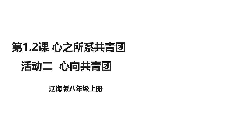 辽海版综合实践活动八年级上册同步课件教案12心之所系共青团活动二 心向共青团 课件第1页