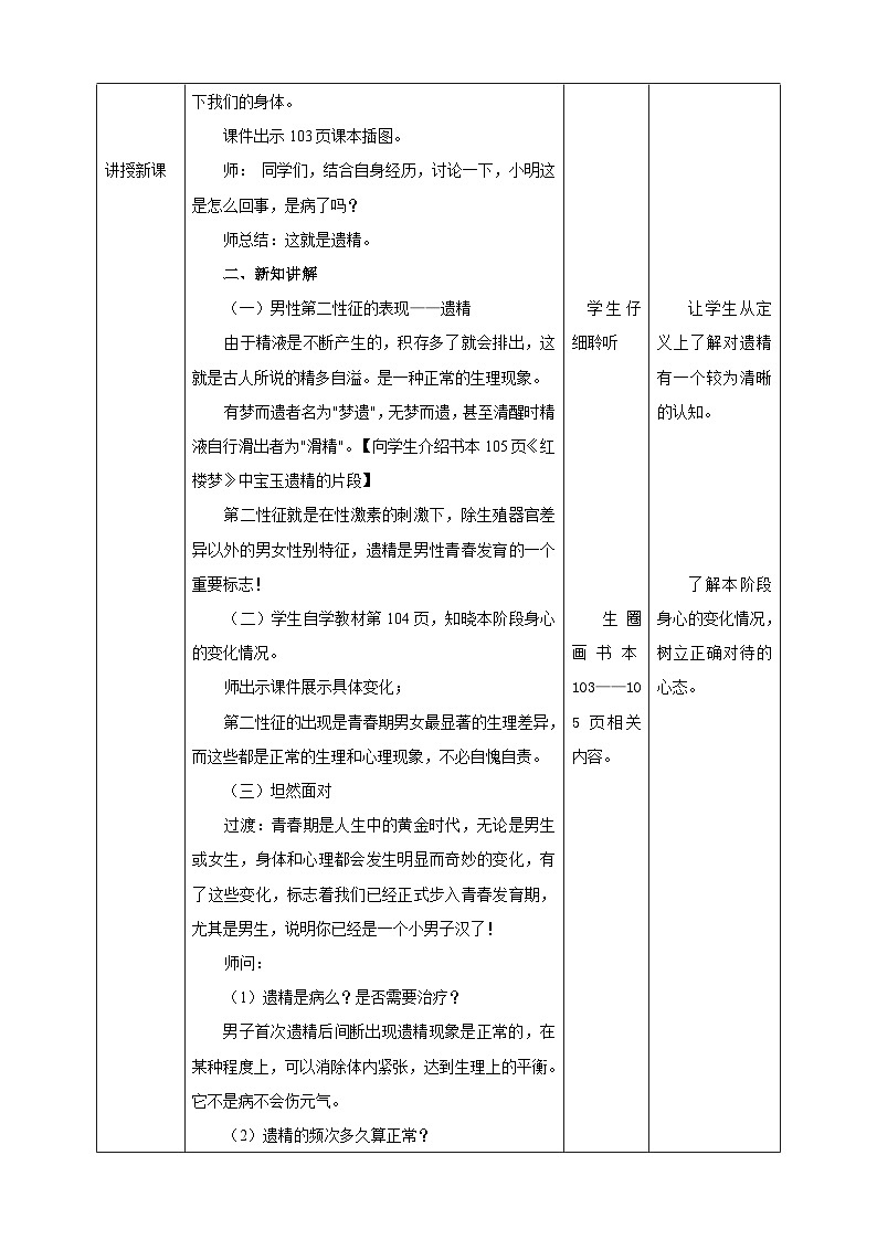 武汉版生命生态安全【武汉版】《生命安全教育》六年级 第25课《我是小男子汉了》教案第2页