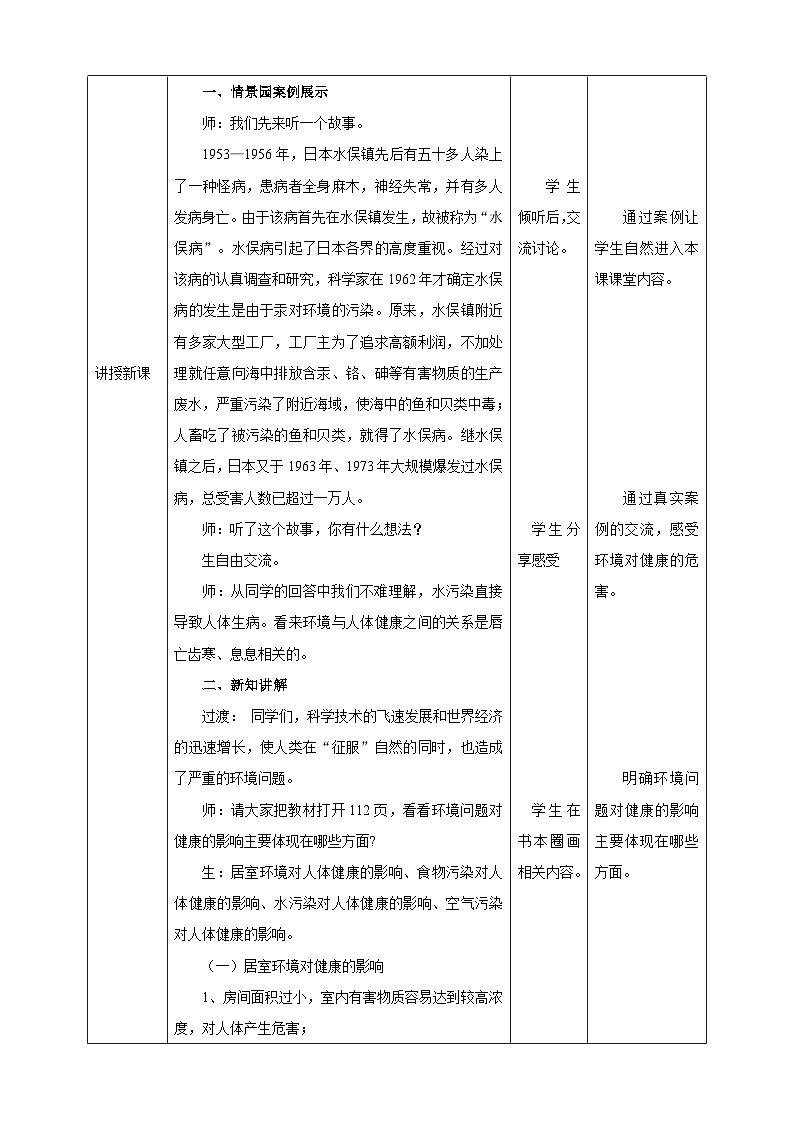 武汉版生命生态安全【武汉版】《生命安全教育》六年级 第27课《环境与健康》教案第2页