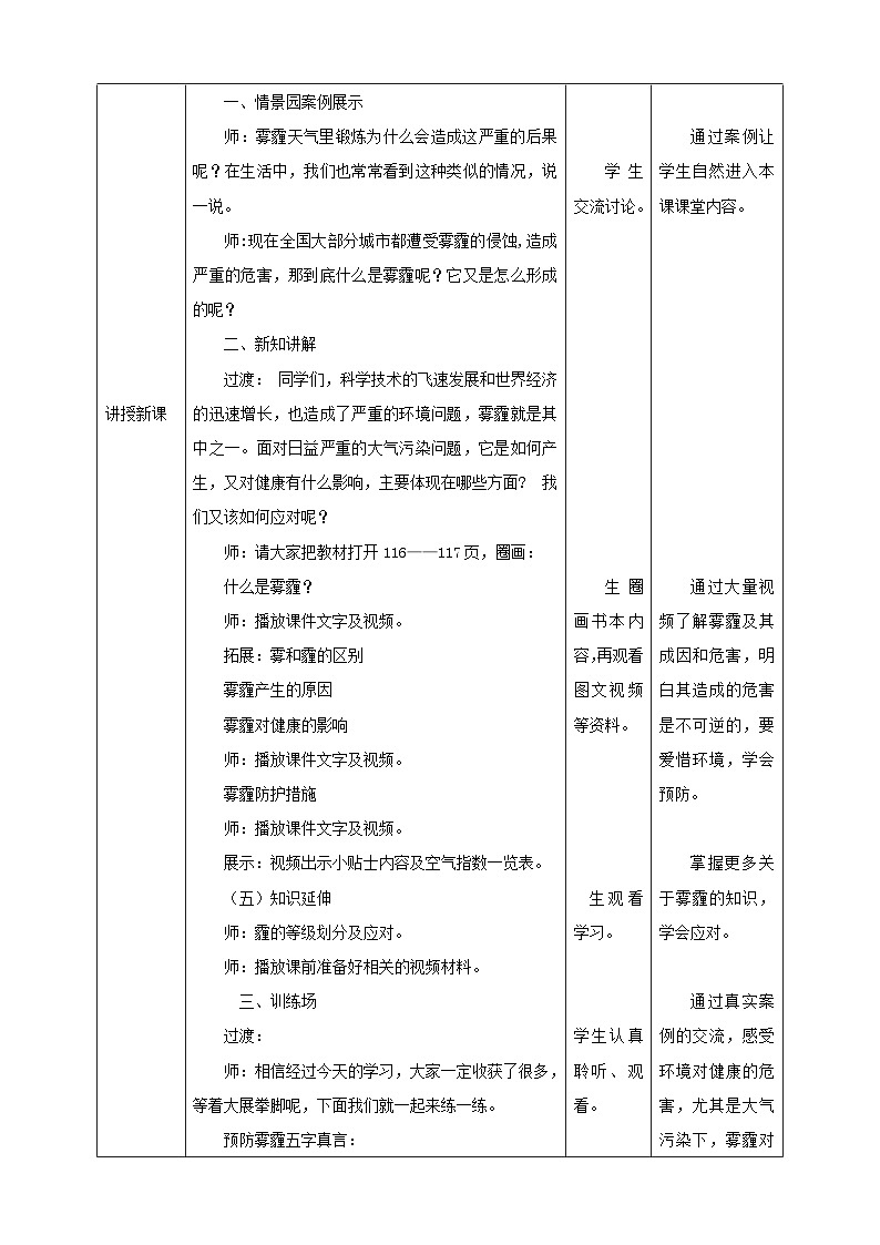 武汉版生命生态安全【武汉版】《生命安全教育》六年级 第28课《不要小看雾霾天气》教案第2页