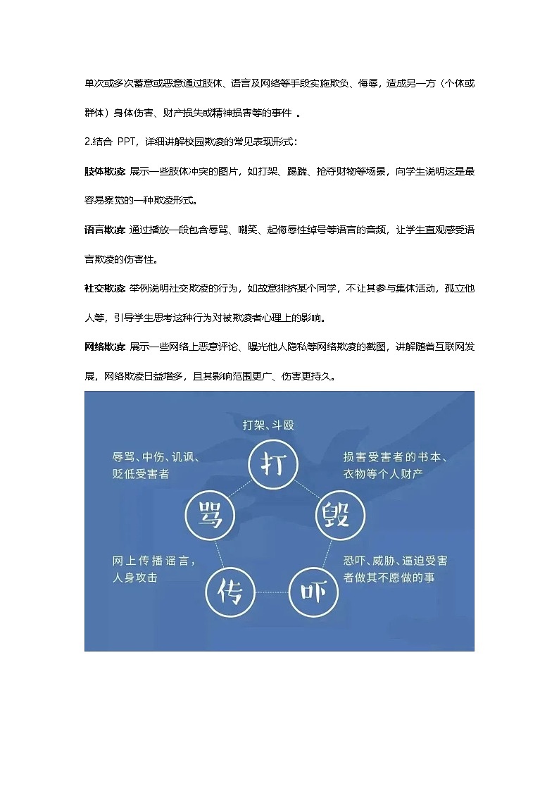 拒绝校园欺凌，守护美好校园主题班会教学设计第3页