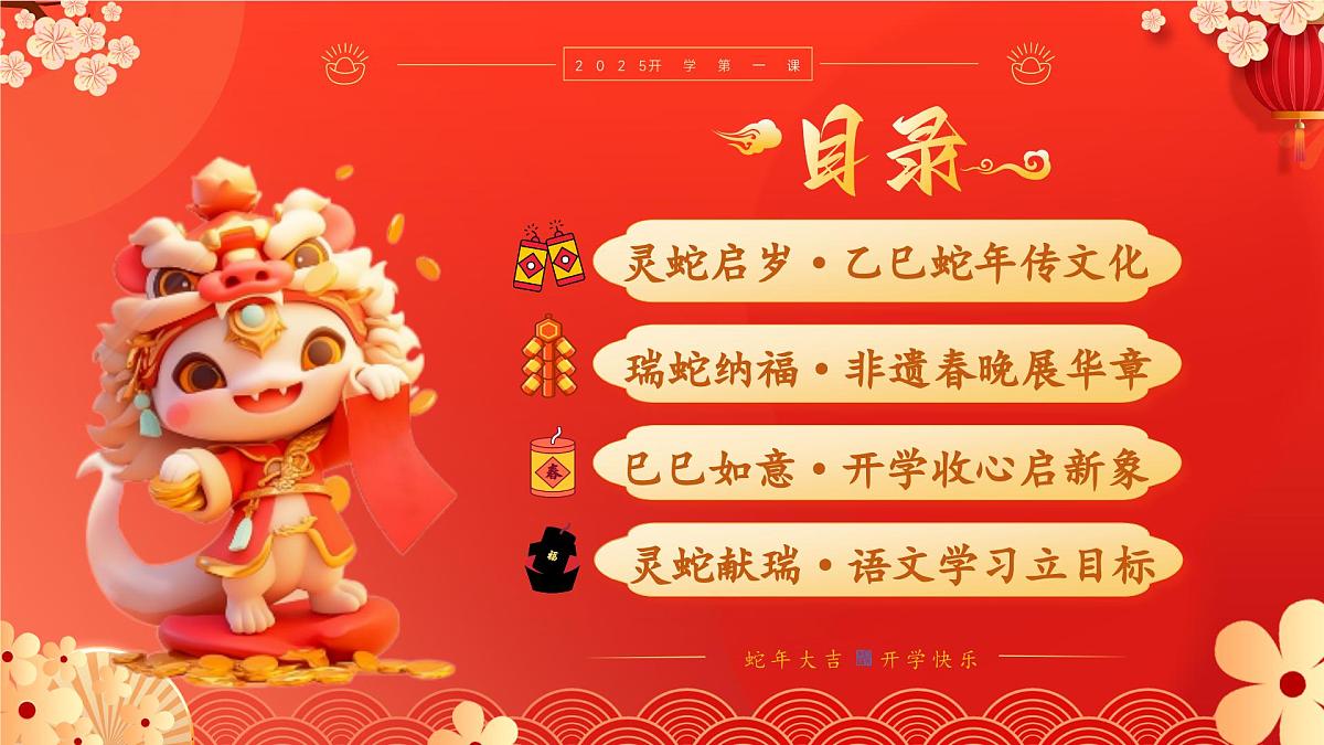 吉林省白山市抚松县万良镇初级中学-蛇行千里-蛇年开学第一课【课件】第2页