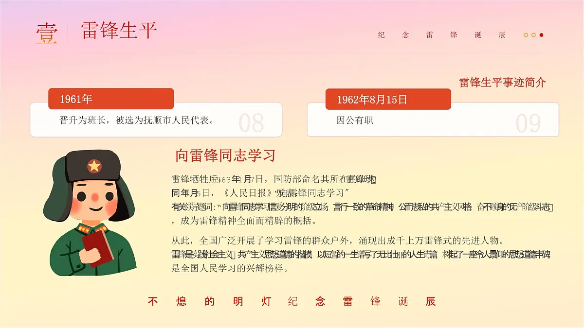 河南省商丘市虞城县利民镇利民小学-第4周主题班会-不灭的明灯，纪念雷锋诞辰【课件】第8页