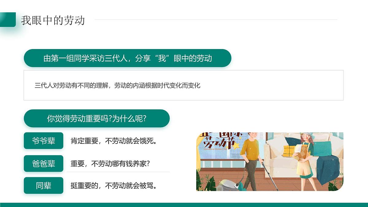 绿色卡通中小学劳动教育 课件第4页