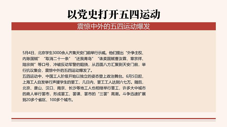 红色画风复古重温五四运动牢记青春使命 课件第5页