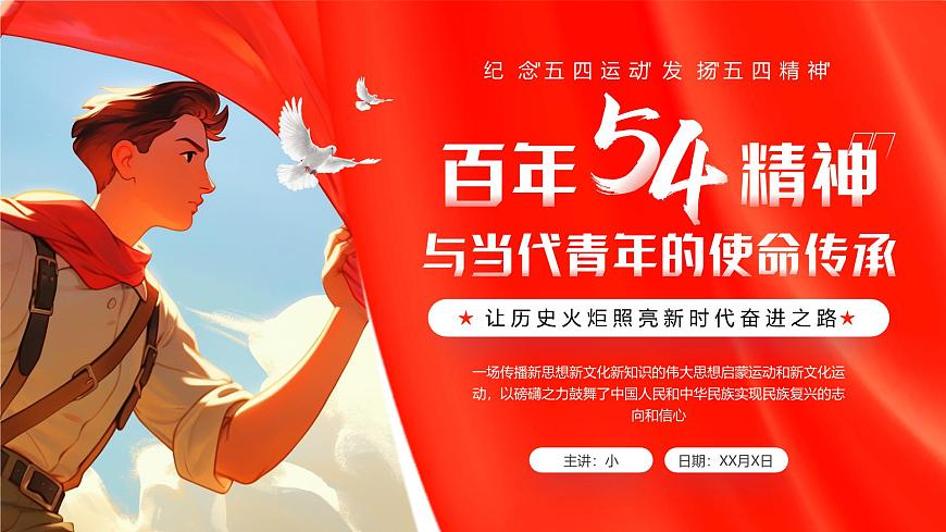 红色百年五四精神与当代精神传承课件第1页
