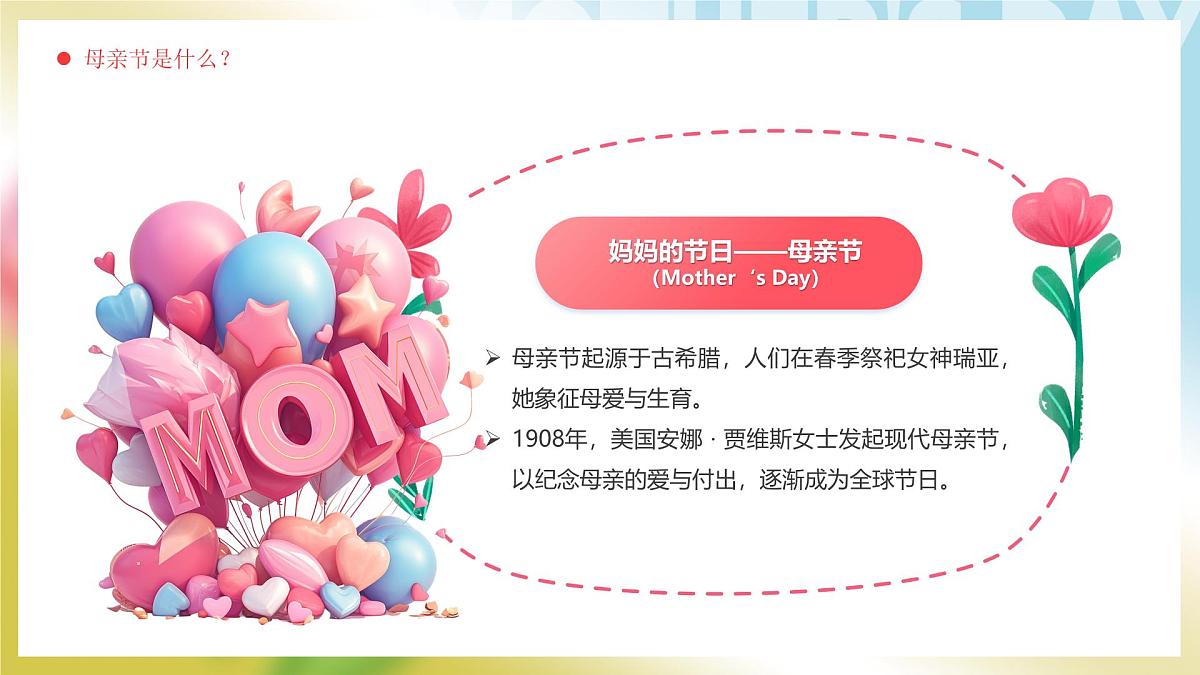 蓝色插画风母亲节节日献礼唯你最美课件第4页