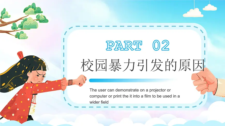 卡通风平安校园反校园暴力课件第7页