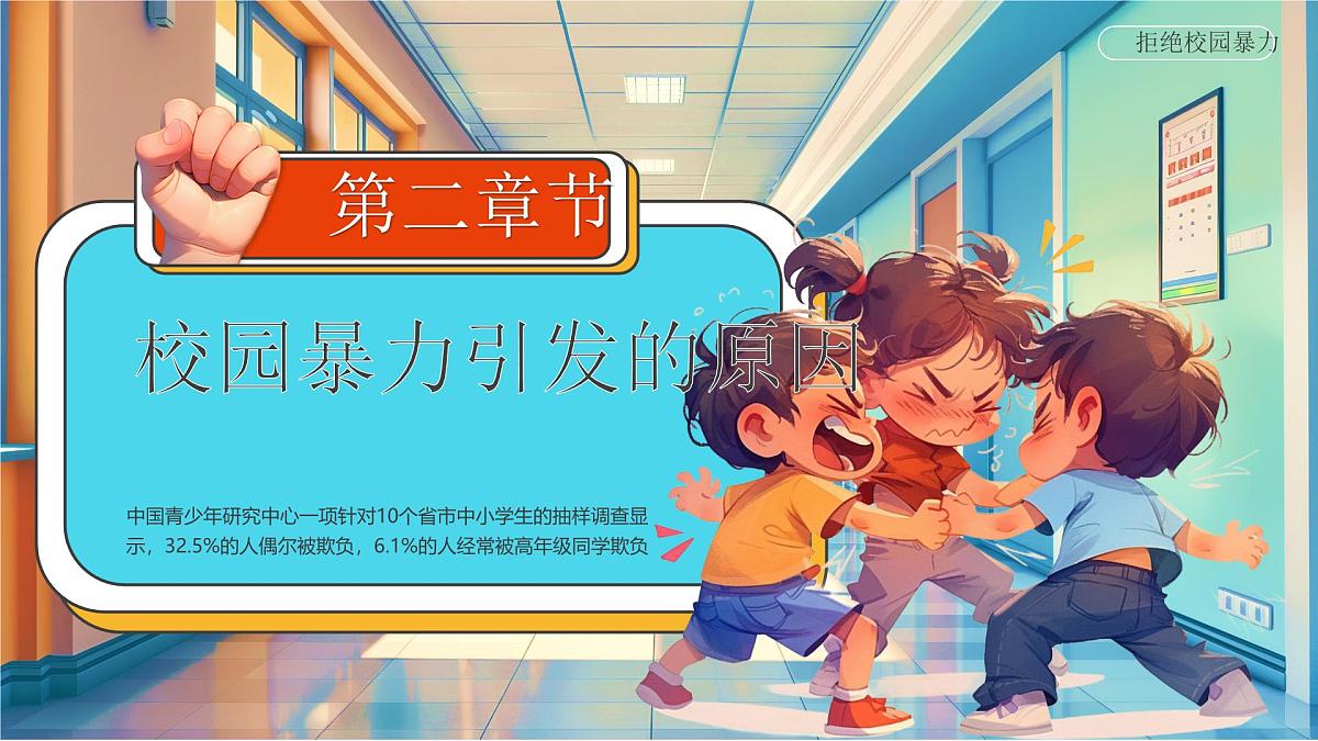 蓝色卡通风平安校园反校园暴力课件第7页