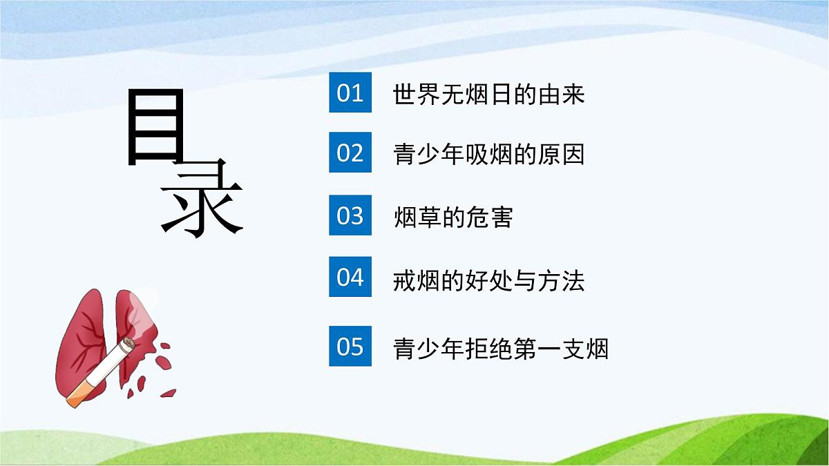 云南省昭通市彝良县牛街镇初级中学-主题班会-世界无烟日【课件】第2页