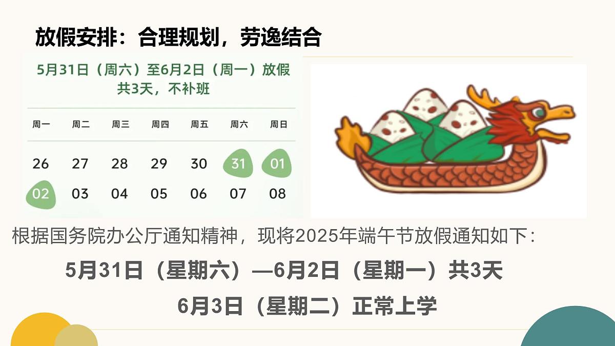粽香传情，安全相伴——端午节假期安全主题班会课件第5页