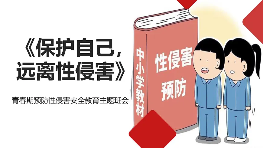 《保护自己，远离性侵害》青春期预防性侵害安全教育主题班会课件第1页