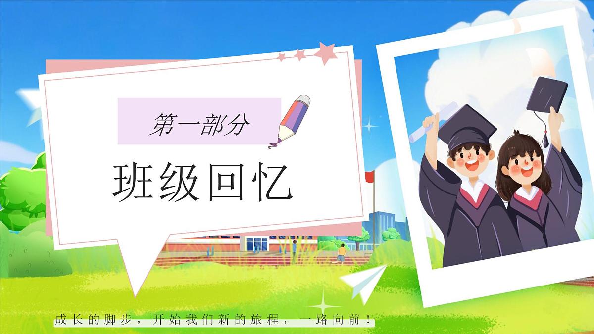 蓝色毕业季不说再见学生毕业相册 课件第3页