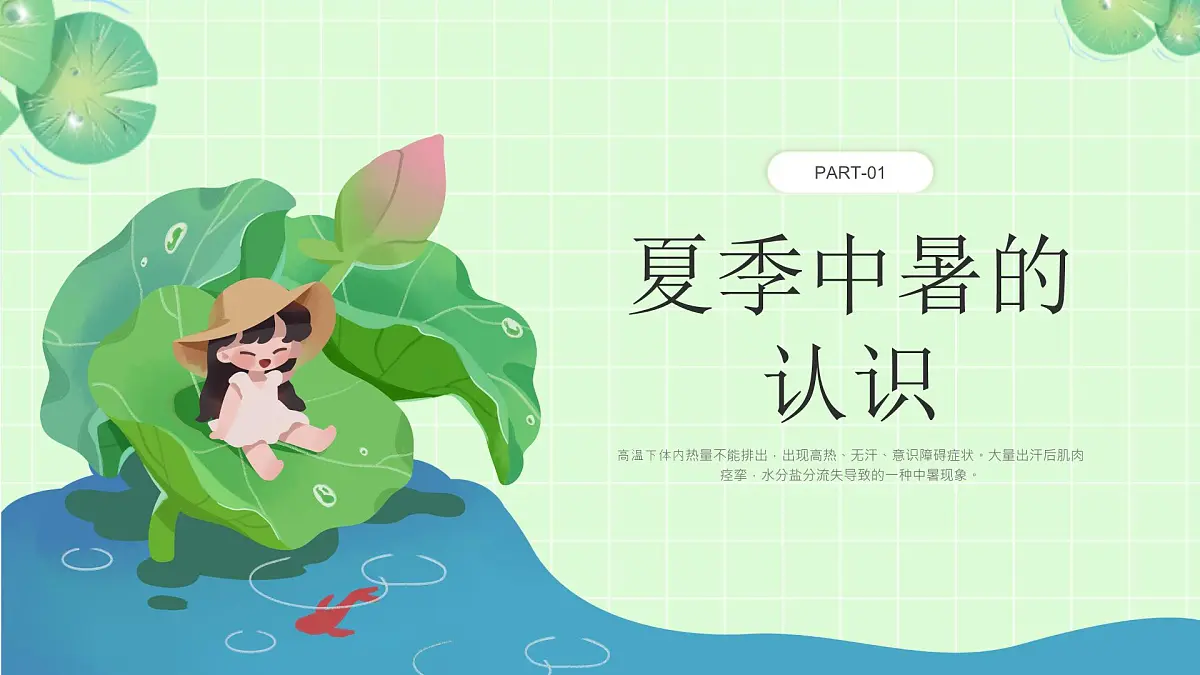 绿色小清新夏季防中暑教育 课件第3页