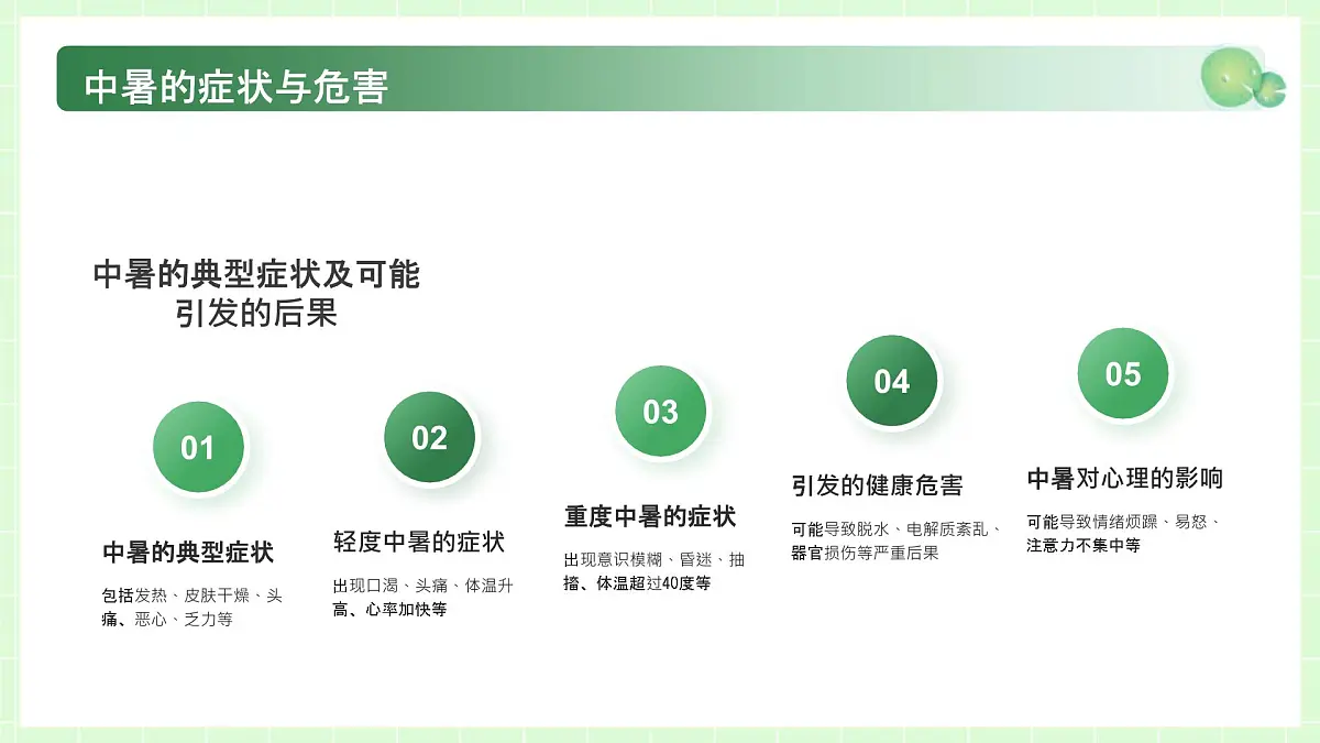 绿色小清新夏季防中暑教育 课件第5页