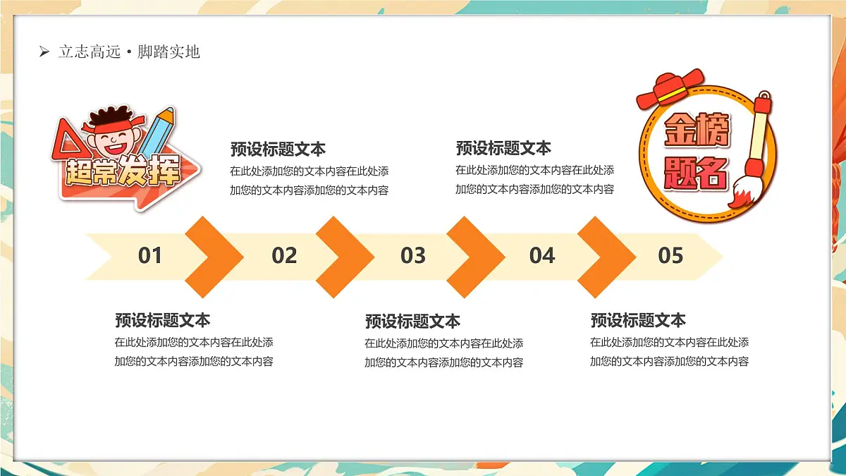 橙色画风鱼跃龙门高考加油课件第5页
