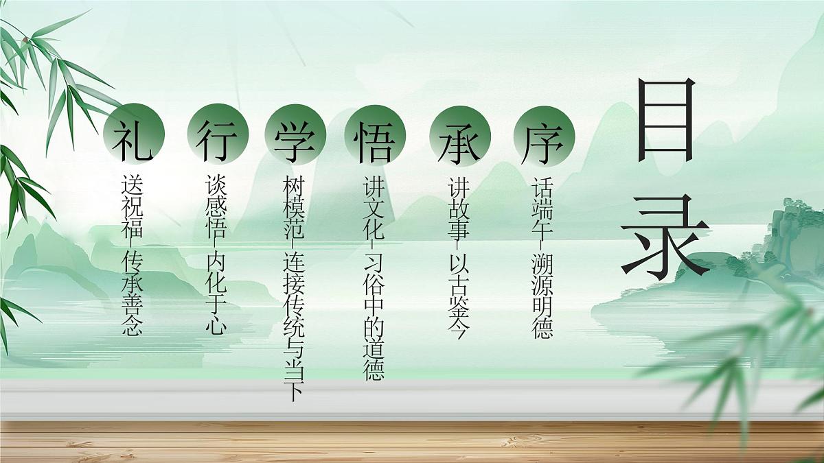 绿色中国风端午节道德课堂 课件第2页