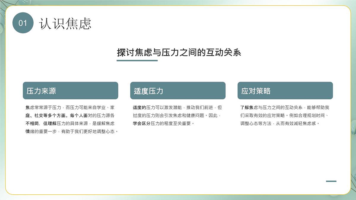 绿色小清新拒绝高考焦虑症 课件第7页