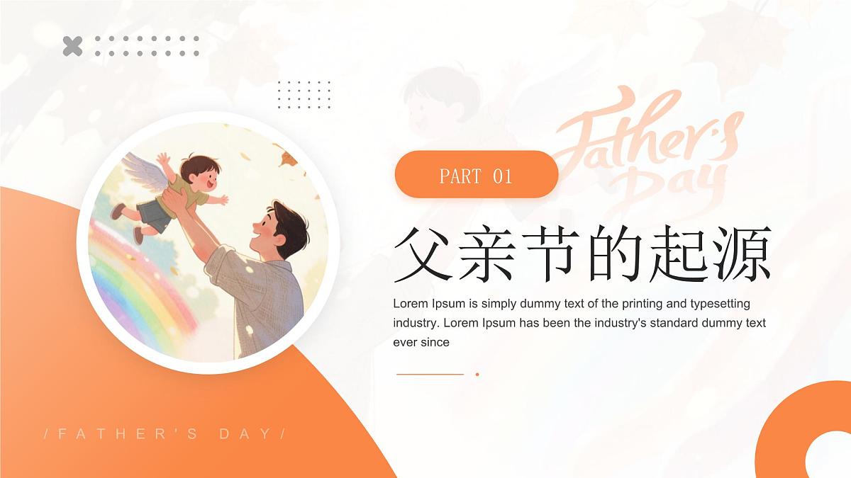 橙色画风父亲节主题宣传课件第3页