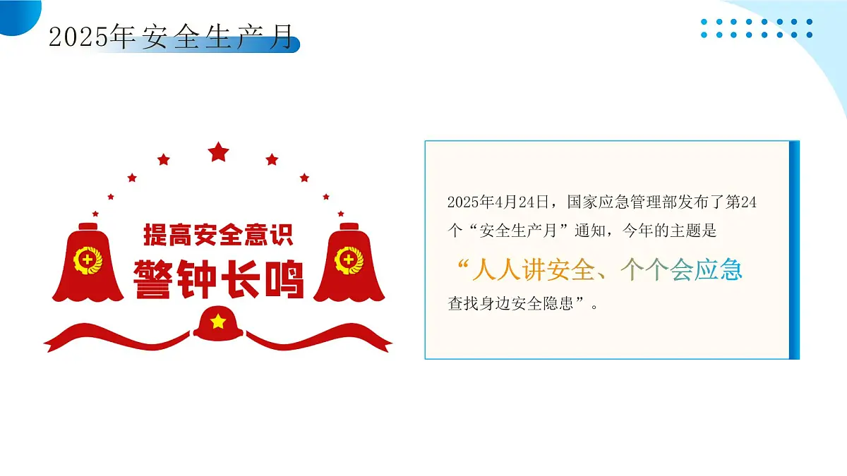 蓝色简约全国安全生产月 课件第6页