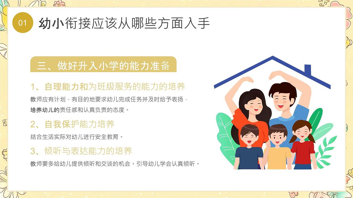 黄色小清新幼小衔接培训 课件第7页