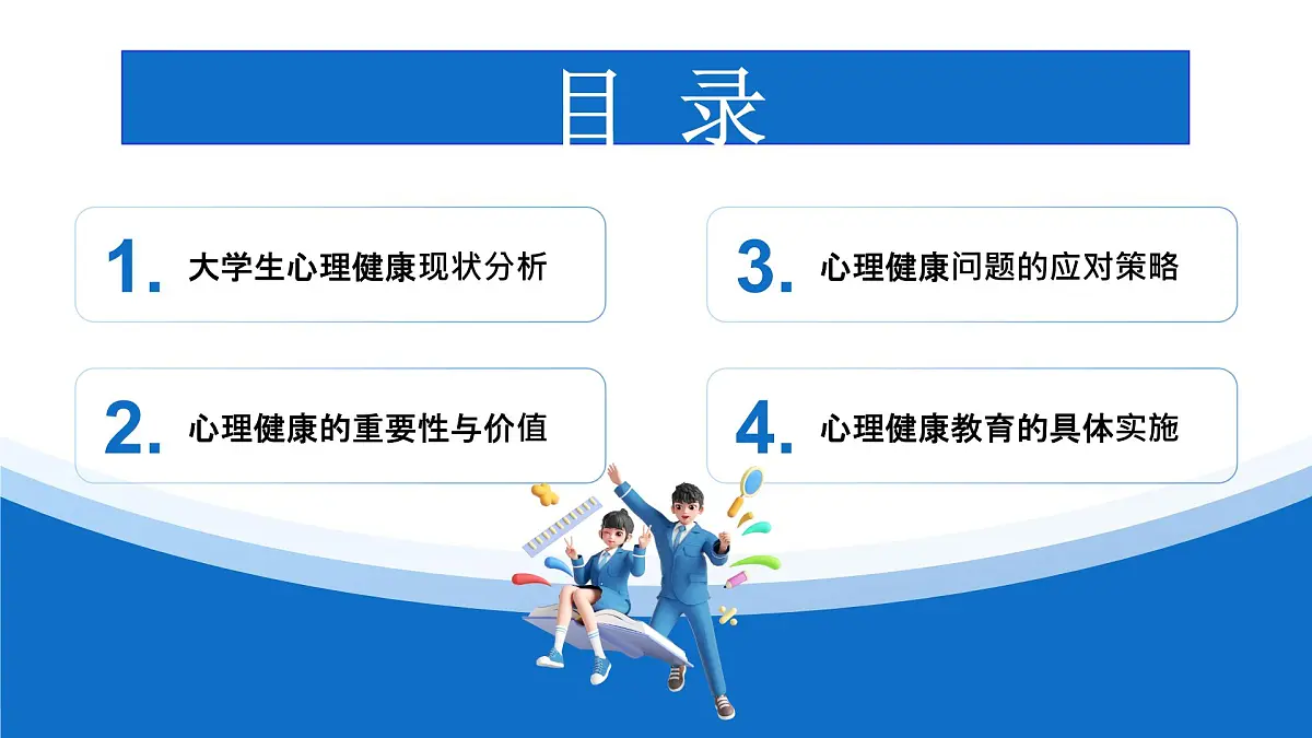 蓝色简约大学生心理健康培训 课件第2页