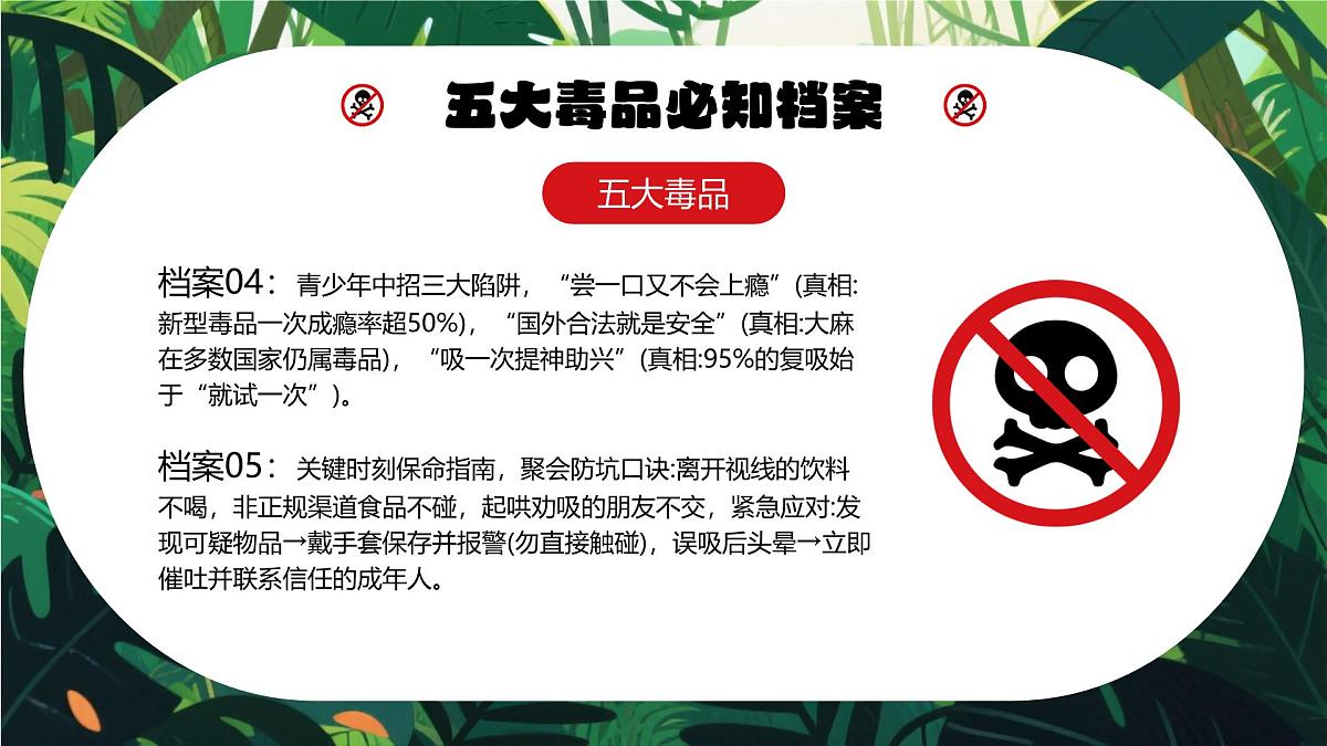绿色画风小学生禁毒知识宣讲课件第7页