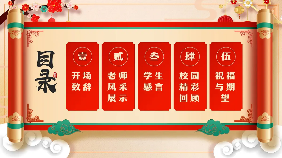 红色国潮风谢师宴难忘师恩课件第2页