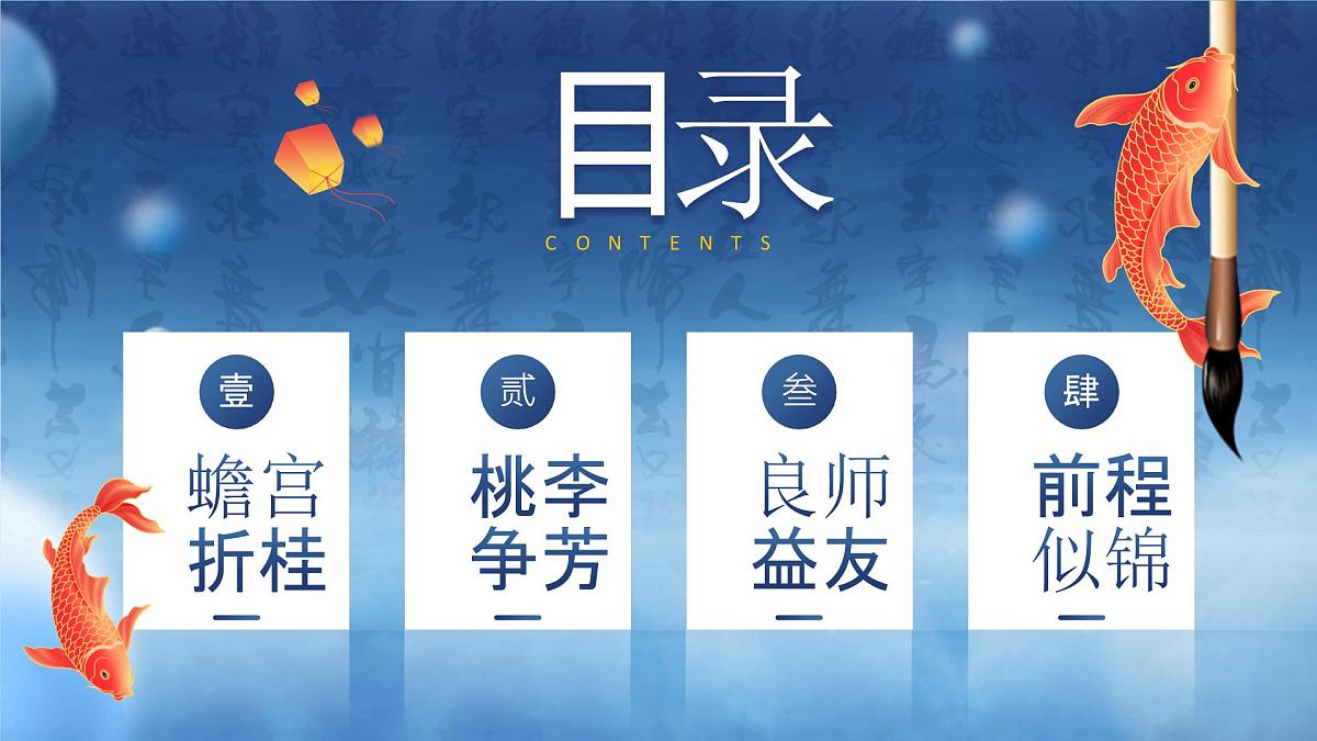 蓝色创意画风金榜题名高考谢师宴课件第2页