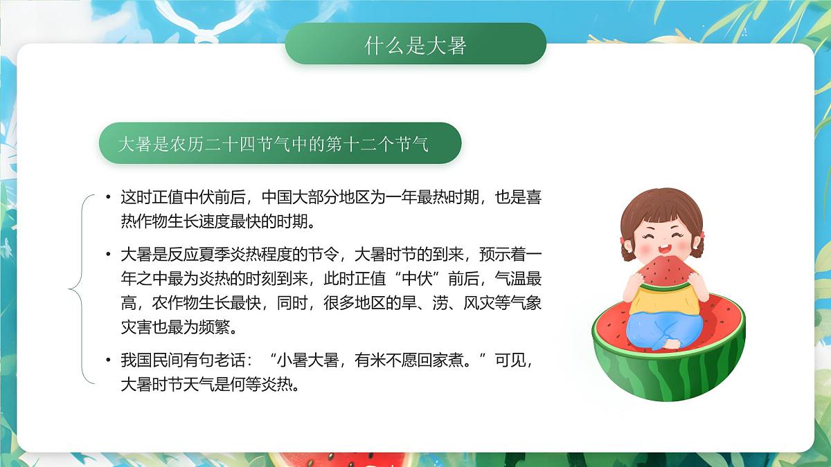 蓝色画风二十四节气之大暑课件第4页