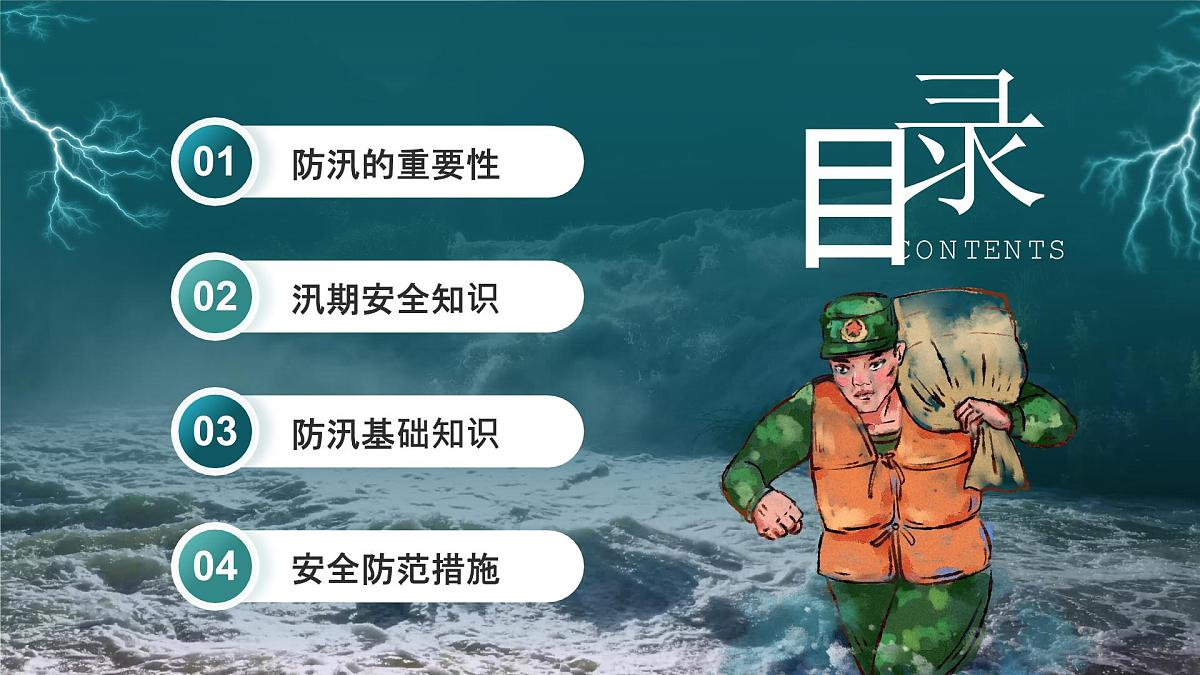 绿色简约防汛安全教育 课件第2页