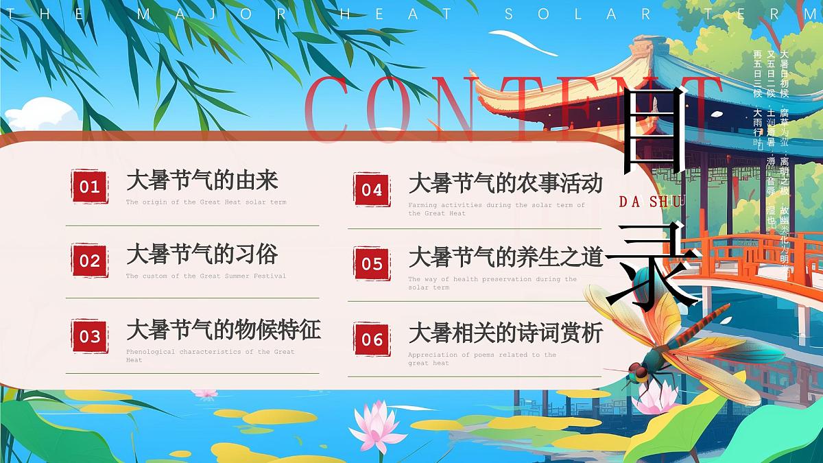 蓝色中国风传统二十四节气之大暑 课件第2页