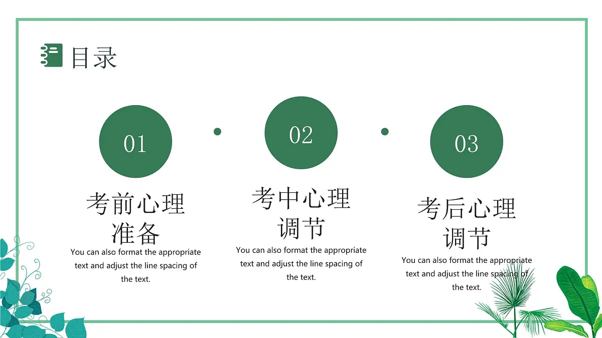 绿色简约清新高考心理减压辅导 课件第3页