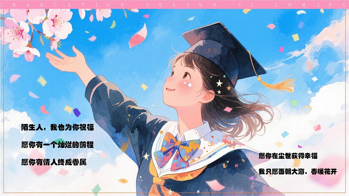 蓝色画风毕业季致青春课件第8页