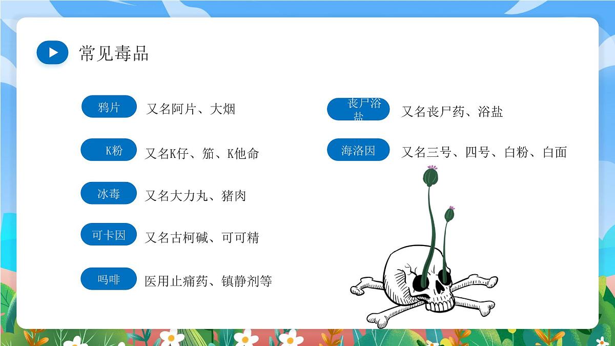 蓝色卡通国际禁毒日学生禁毒主题班会 课件第4页