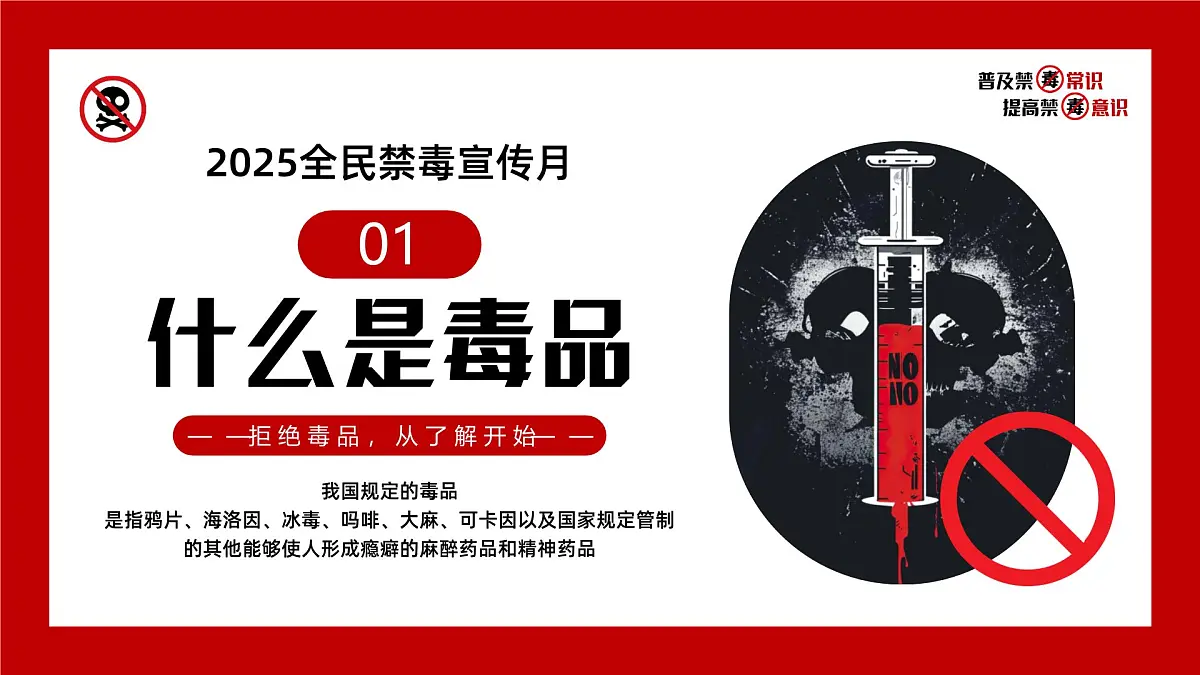 红色简约风2025全面禁毒宣传月课件第4页