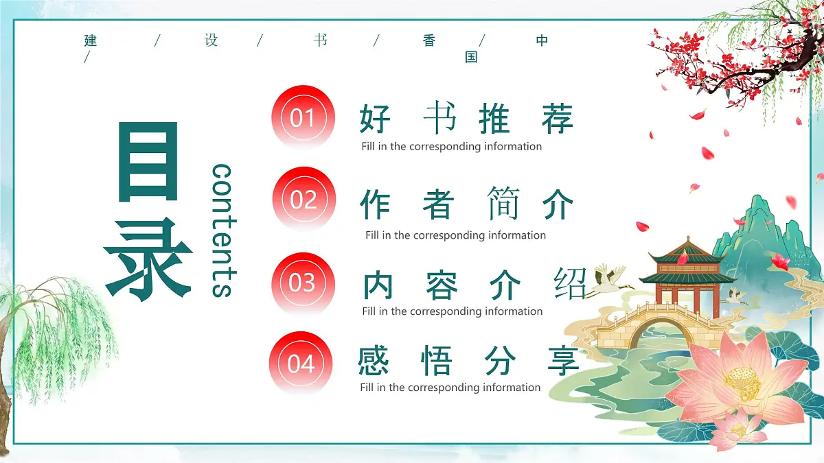 绿色中国风读书分享会课件第2页