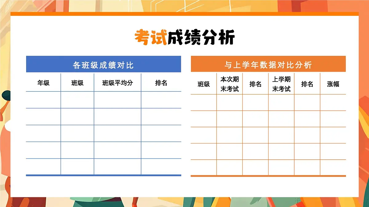 橙色画风期末考试成绩分析会课件PPT第5页
