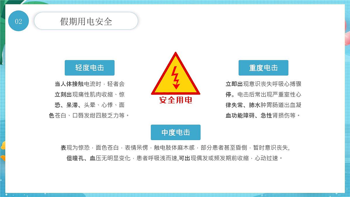 蓝色卡通暑假安全教育 课件第8页