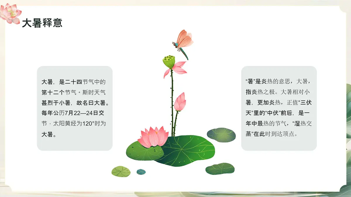 绿色小清新大暑节气介绍 课件第4页