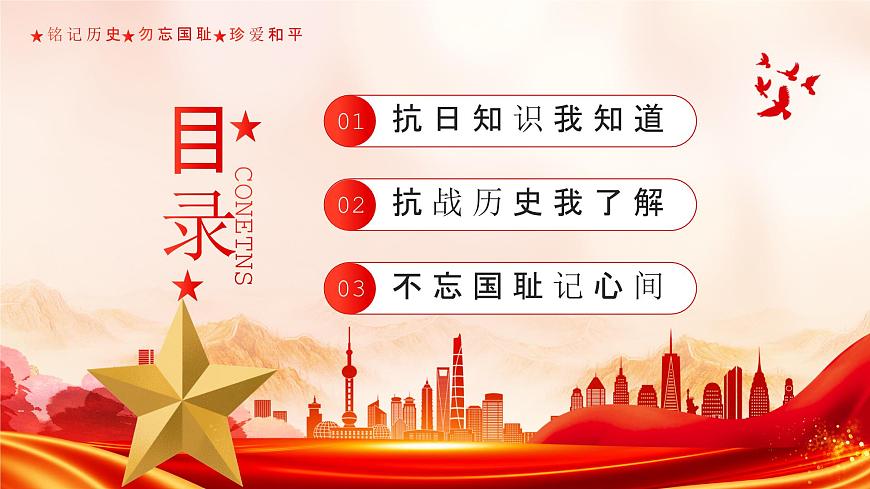 红色党政风2025纪念抗日战争胜利80周年课件第2页