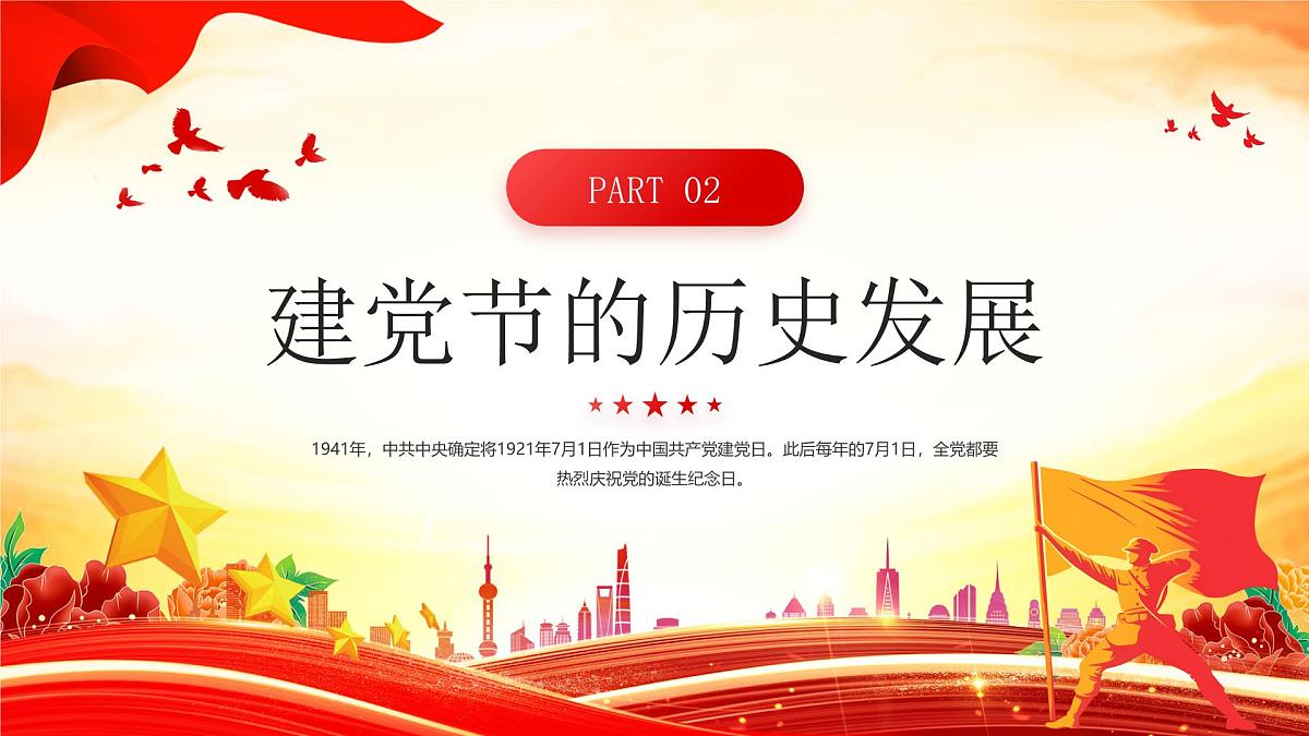红色党政风七一建党节主题党课课件第5页