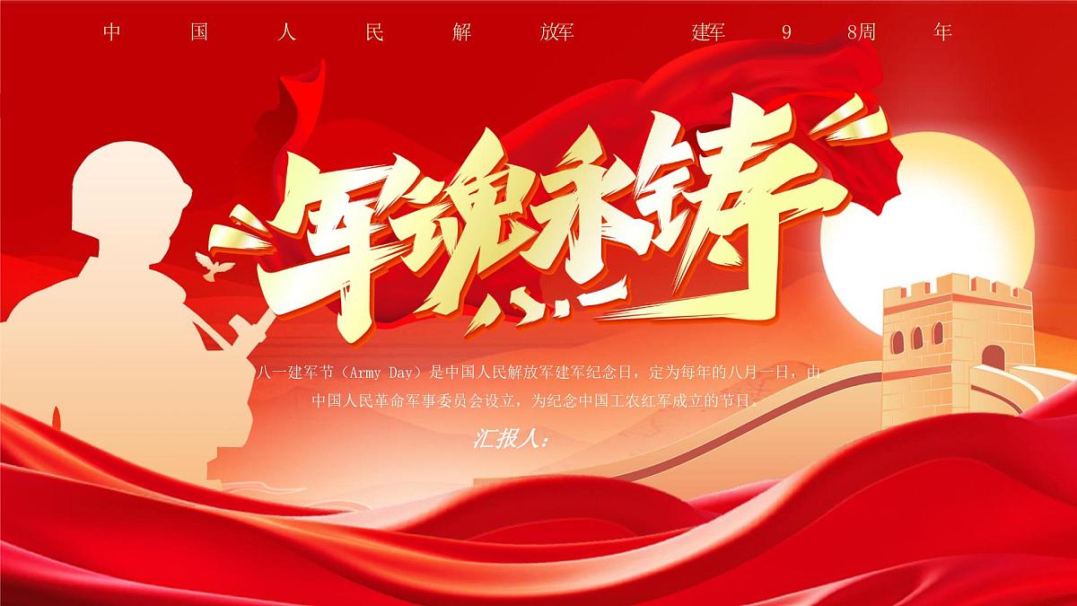 红色军魂永驻八一建军节 课件第1页
