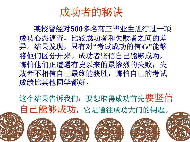 高考：只有坚持才能成功，七步增强你的自信 课件04