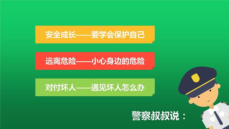 卡通风格儿童安全教育课堂教学PPT模板-成长安全最重要03