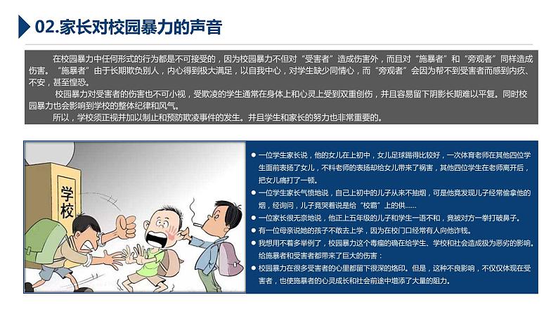 中小学校园安全主题班会：加强防范意识  远离校园暴力PPT课件06