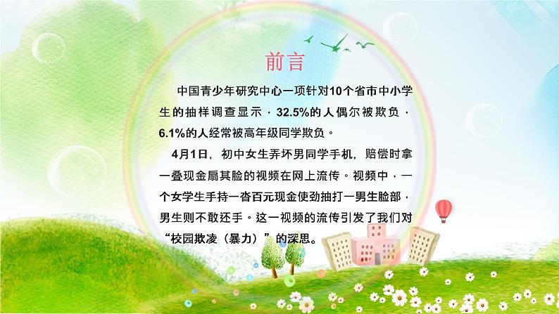 中小学生校园安主题班会：平安校园 反对校园欺凌 PPT02