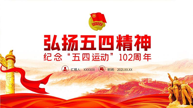 弘扬五四精神主题班会ppt01