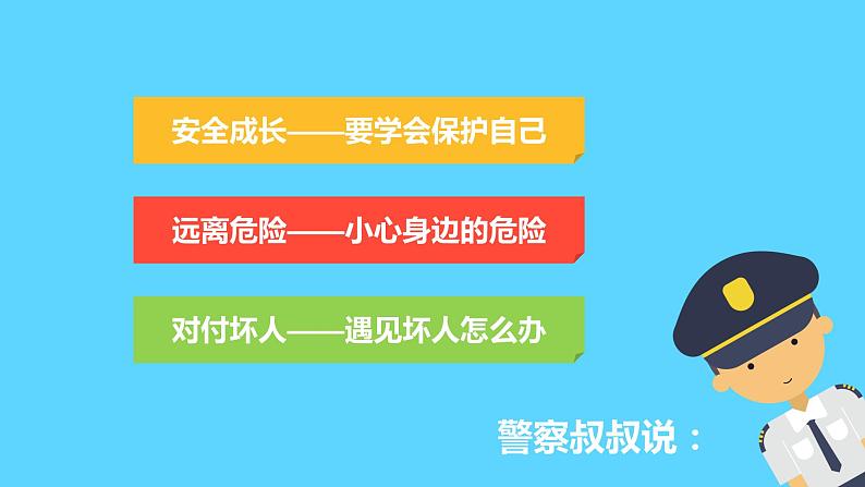 可爱卡通风格儿童安全教育课堂教学PPT模板03