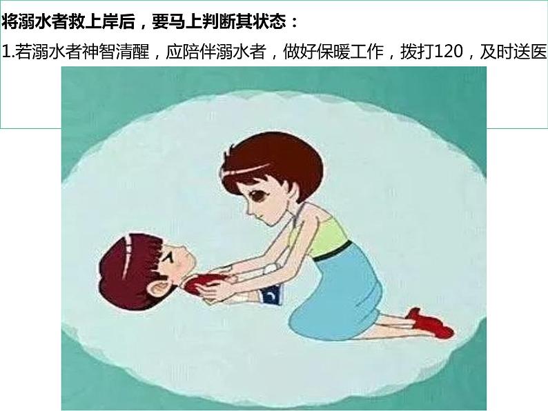 救起溺水者后的急救 课件06